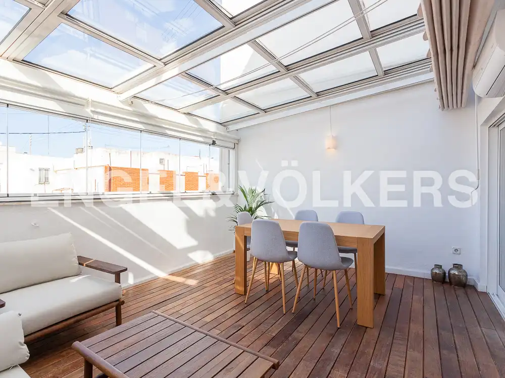 Terrace of Attic for rent in Valencia  with Air Conditioner, Heating and Parquet flooring