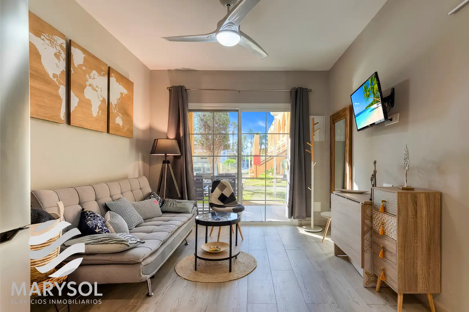 Sala d'estar de Apartament de lloguer en San Bartolomé de Tirajana amb Terrassa, Moblat i Forn