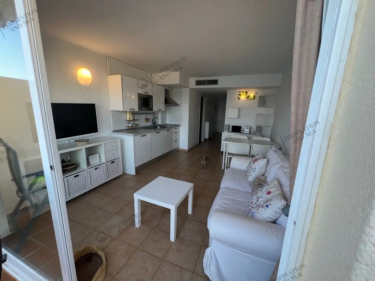 Sala de estar de Ático en venta en Santa Eulària des Riu con Aire acondicionado, Calefacción y Terraza
