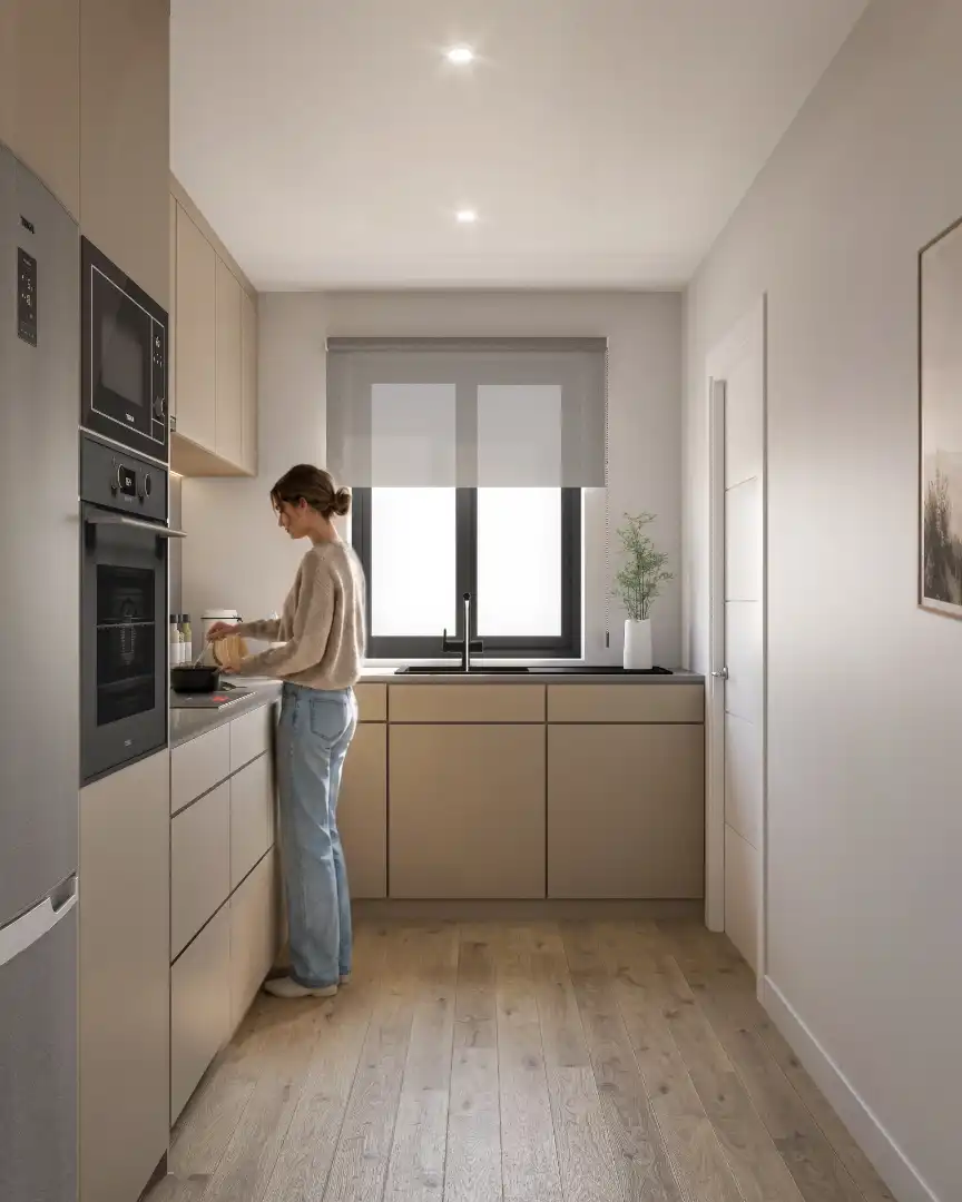 Kitchen of Flat for sale in Narón  with Heating, Parquet flooring and Terrace