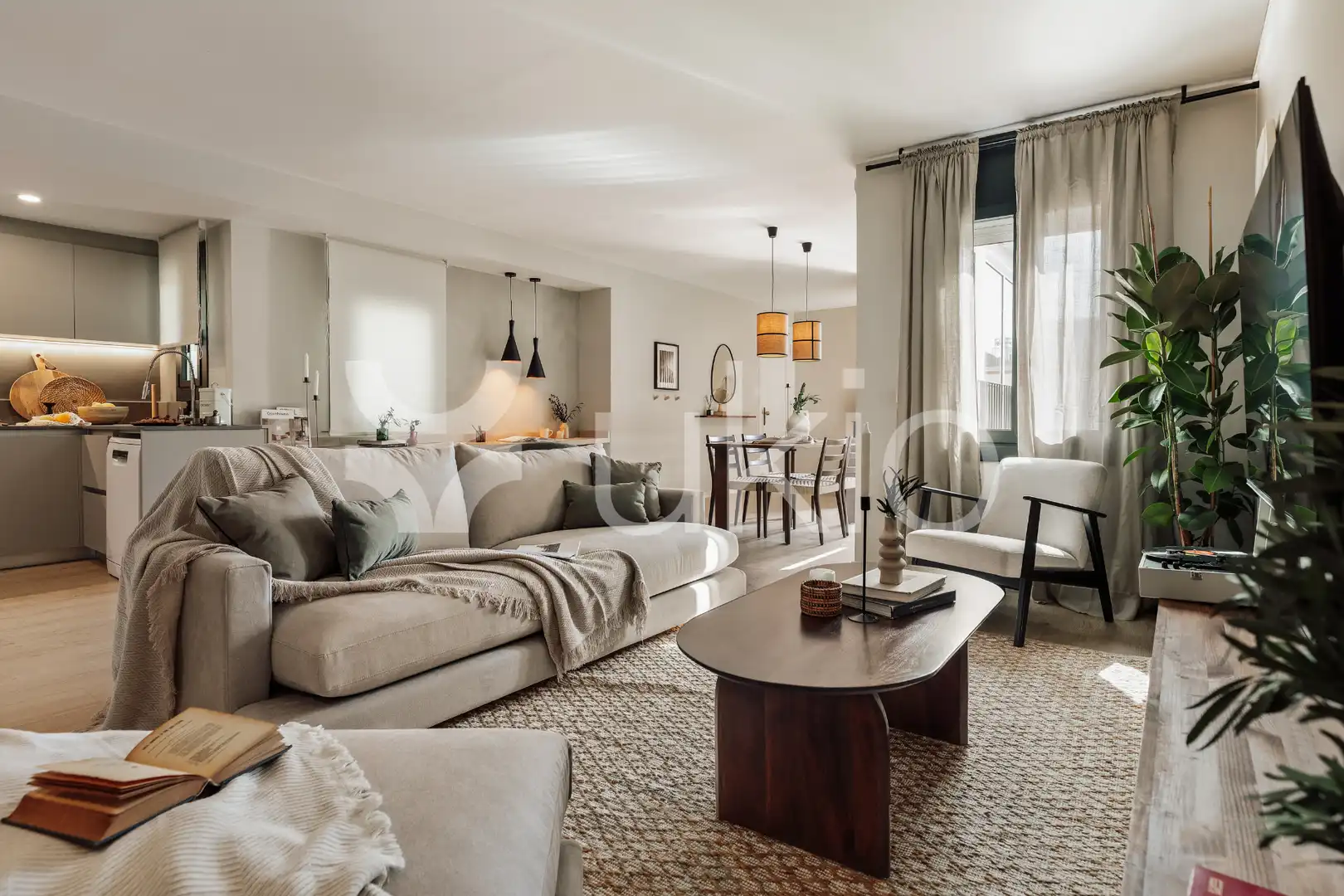 Living room of Apartments for rent in Barcelona  with Air Conditioner, Heating and Terrace