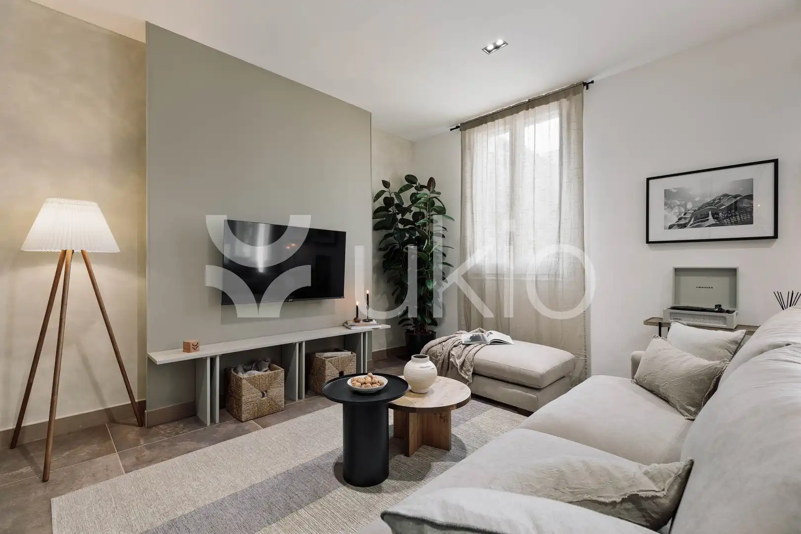 Sala de estar de Apartamento de alquiler en Barcelona con Aire acondicionado, Calefacción y Amueblado