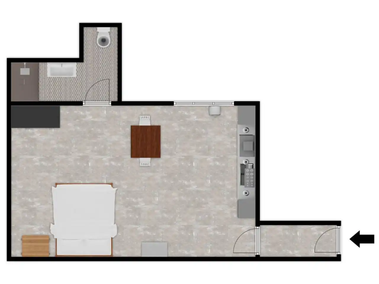 Habitación de Estudio de alquiler en Barcelona con Alarma