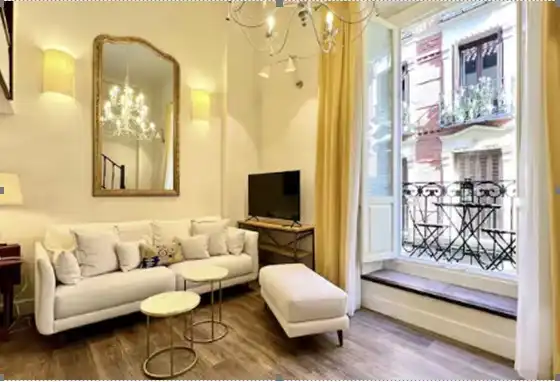 Wohnzimmer von Maisonette zur Miete in Madrid mit Klimaanlage, Heizung und Parkett