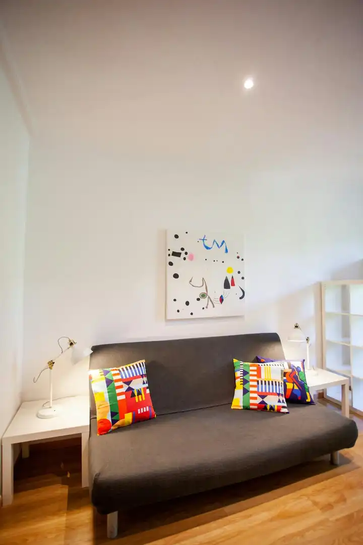 Sala de estar de Piso de alquiler en Barcelona con Aire acondicionado, Calefacción y Amueblado