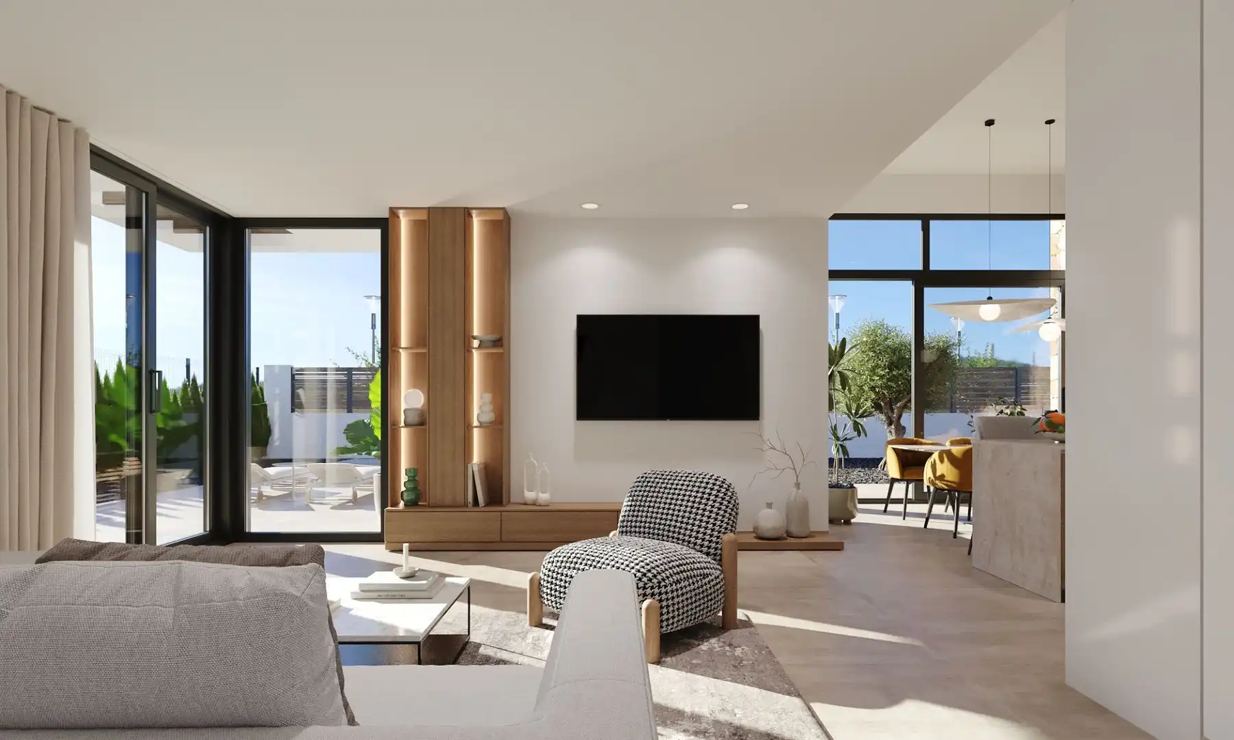 Sala de estar de Finca rústica en venta en Alhama de Murcia con Aire acondicionado, Jardín privado y Piscina