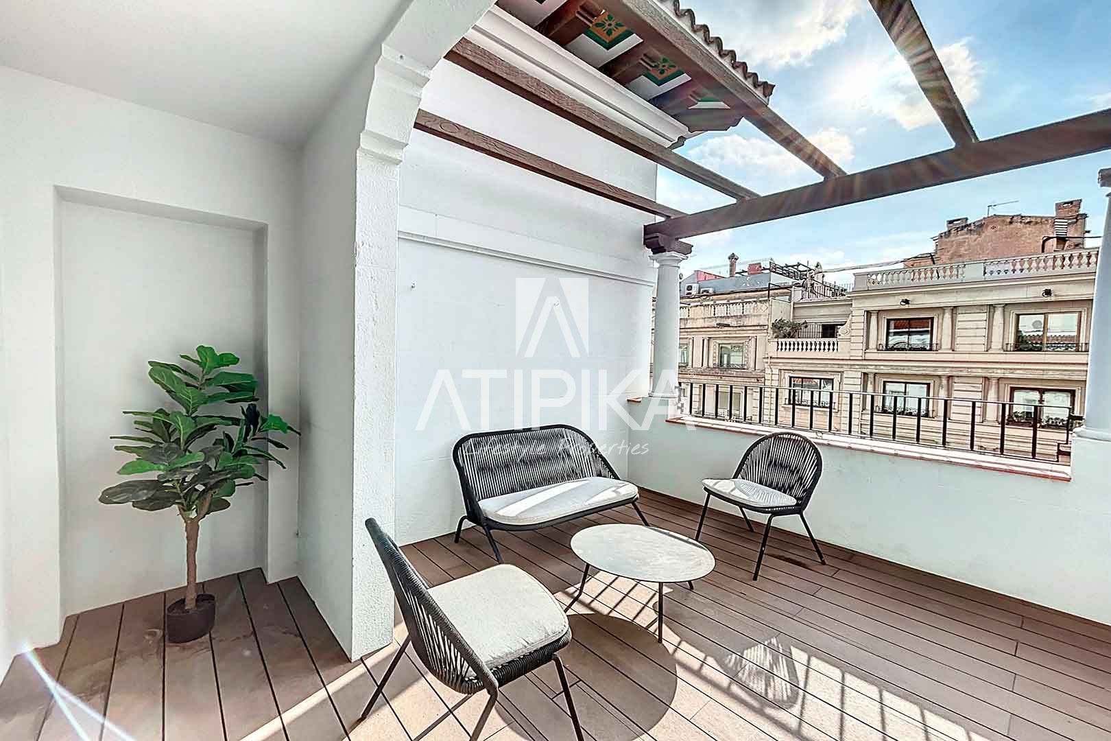 Terrace of Flat to rent in  Barcelona Capital  with Air Conditioner, Parquet flooring and Terrace