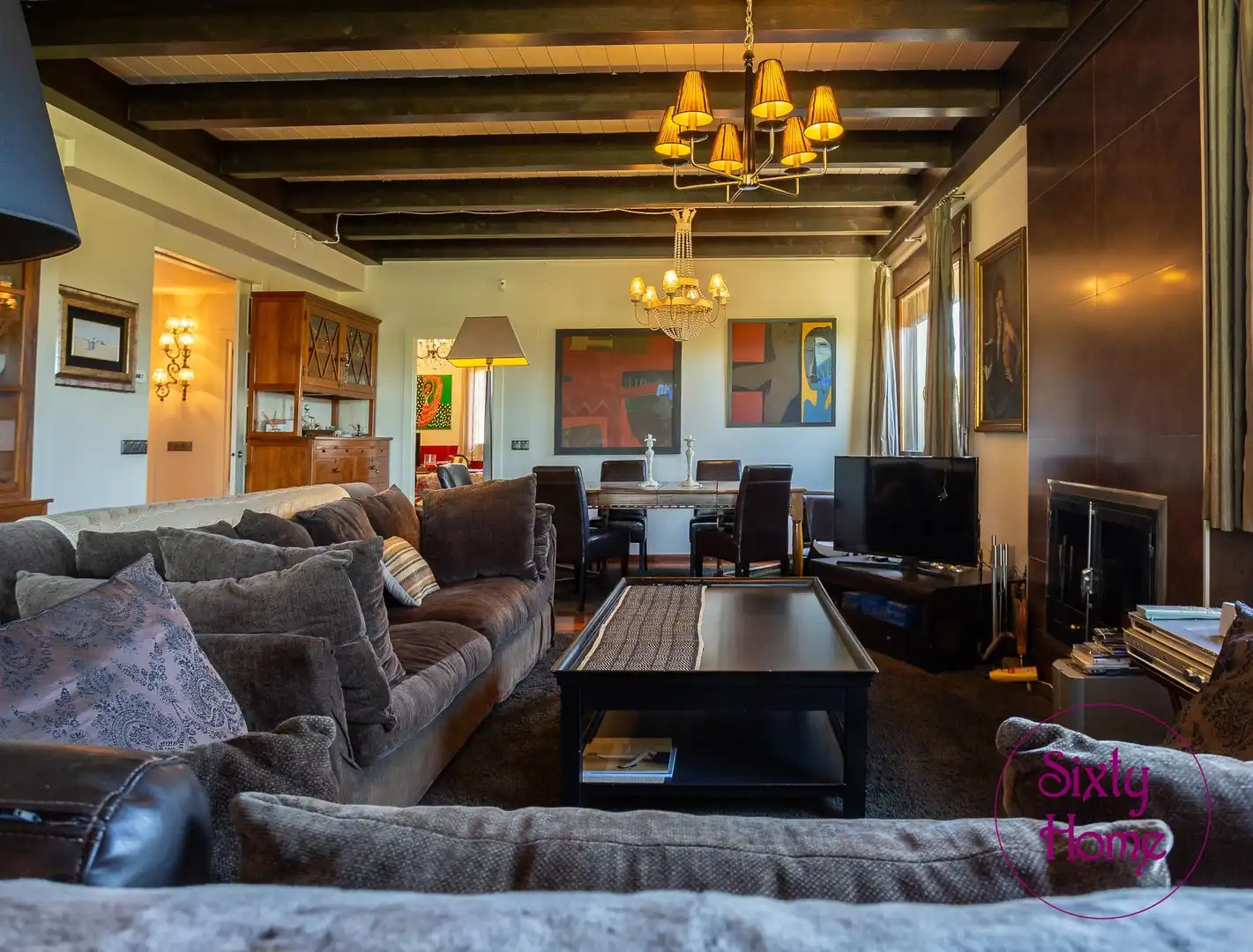 Sala de estar de Casa o chalet en venta en Jaca con Calefacción, Jardín privado y Parquet