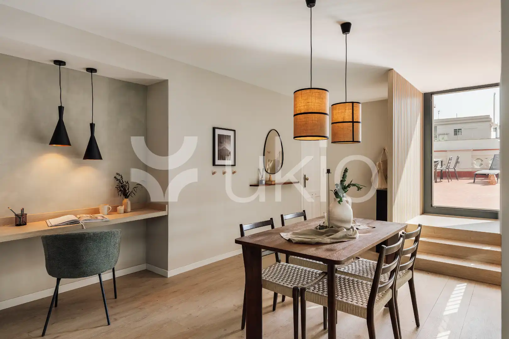 Dining room of Apartments for rent in Barcelona  with Air Conditioner, Heating and Terrace