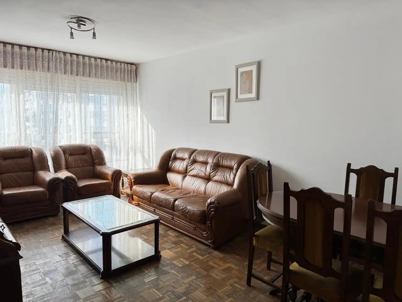 Wohnzimmer von Wohnung zum Verkauf in A Coruña Capital  mit Heizung, Parkett und Terrasse