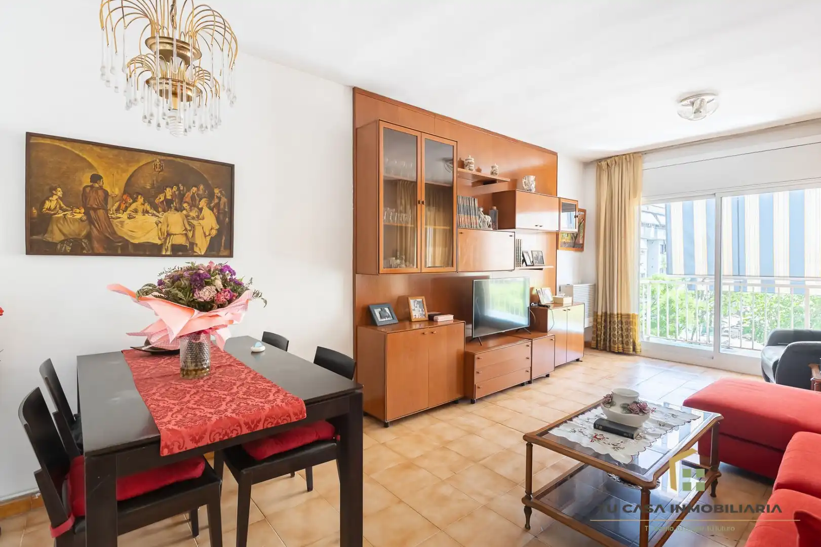 Wohnzimmer von Wohnung zum Verkauf in Badalona mit Klimaanlage