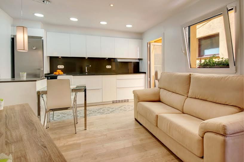 Living room of Attic to rent in  Barcelona Capital  with Air Conditioner, Heating and Parquet flooring