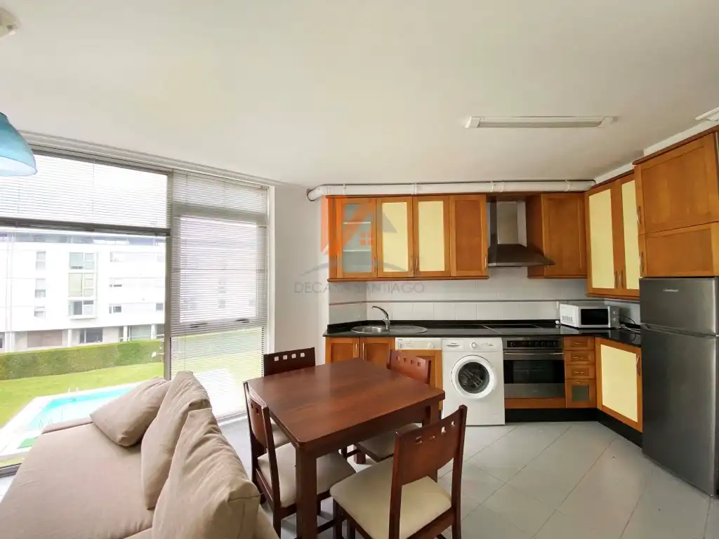 Cocina de Apartamento en venta en Brión con Piscina y Horno