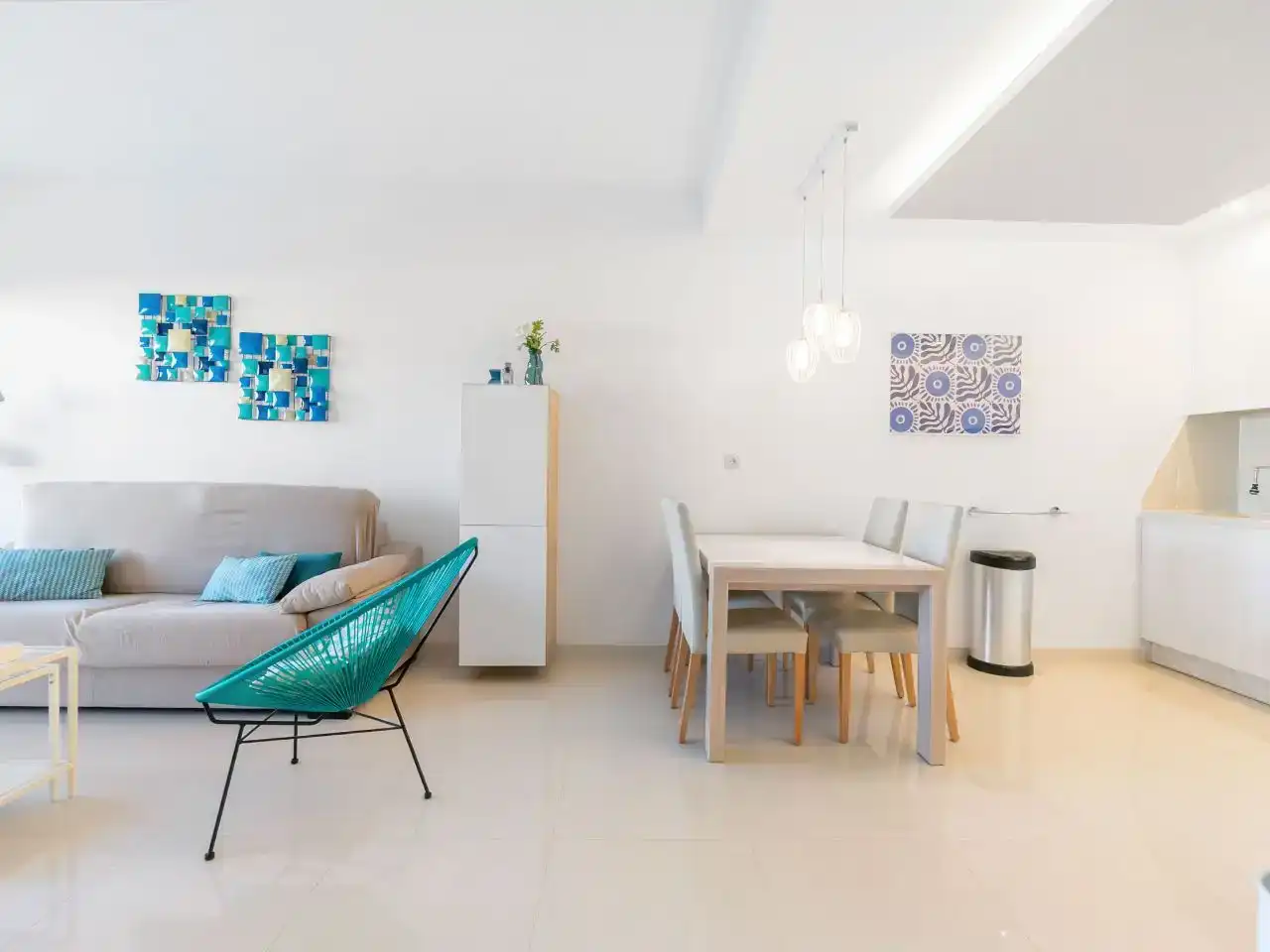 Esszimmer von Wohnungen zur Miete in Pilar de la Horadada mit Klimaanlage, Schwimmbad und Möbliert