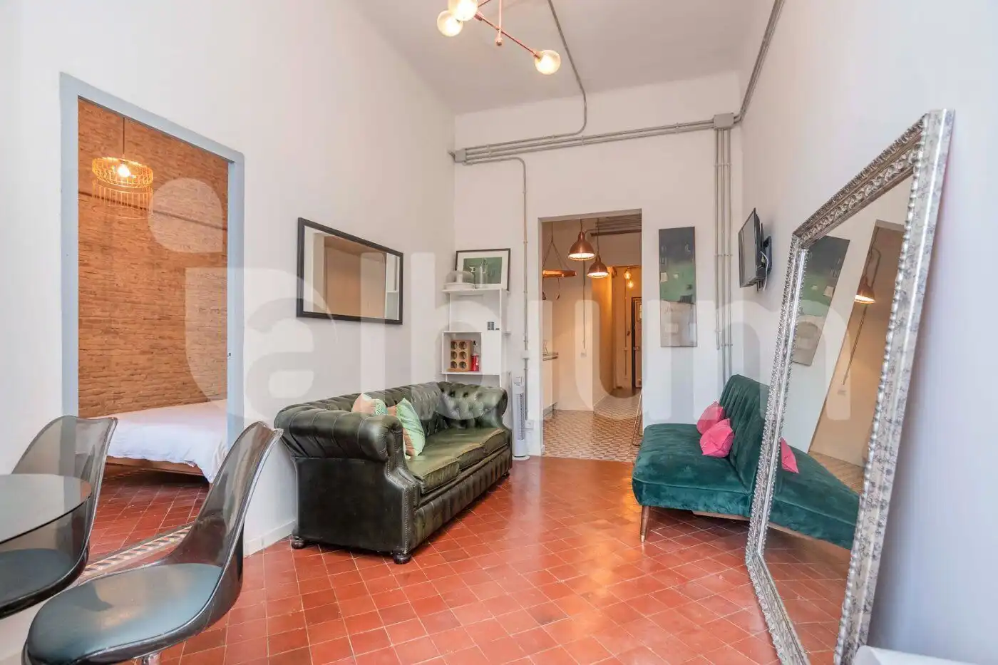 Wohnzimmer von Wohnung zum Verkauf in Barcelona mit Klimaanlage und Terrasse