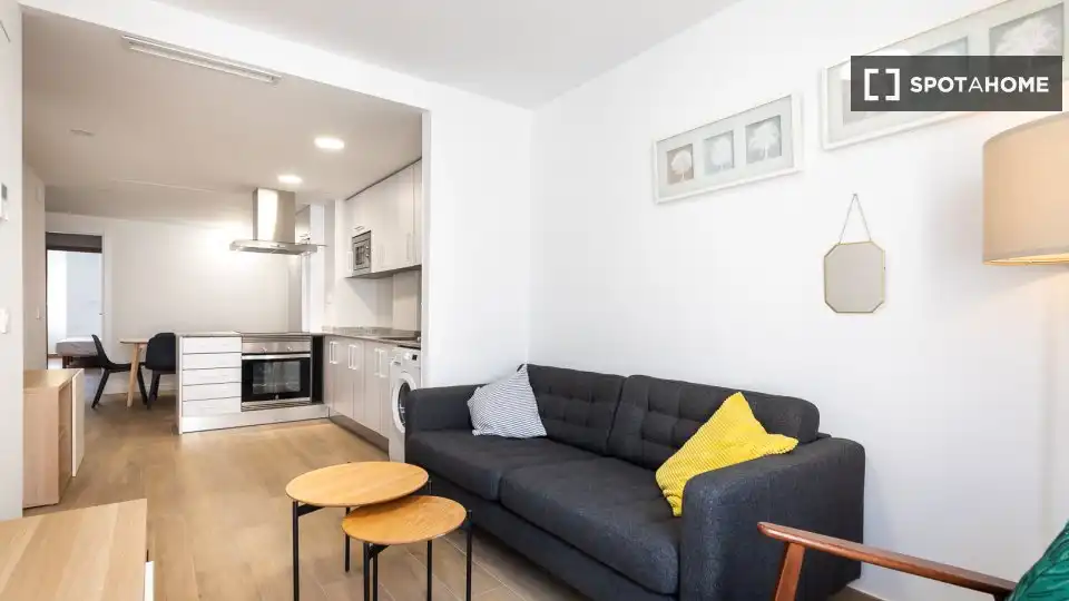 Living room of Flat for share in Burjassot  with Air Conditioner, Heating and Furnished