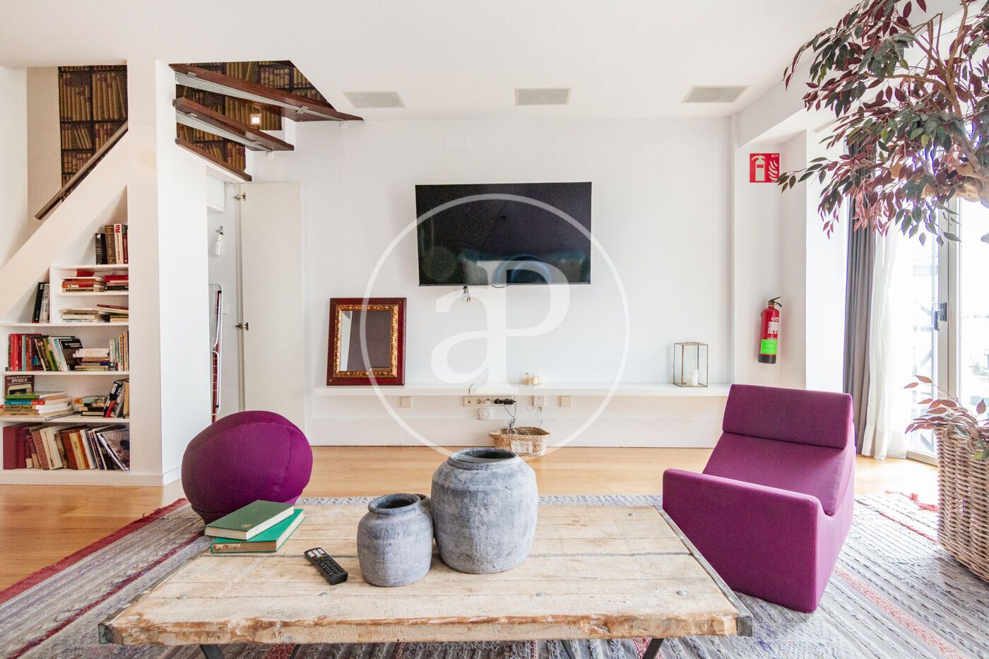 Sala d'estar de Pis de lloguer en  Madrid Capital amb Aire condicionat, Calefacció i Terrassa