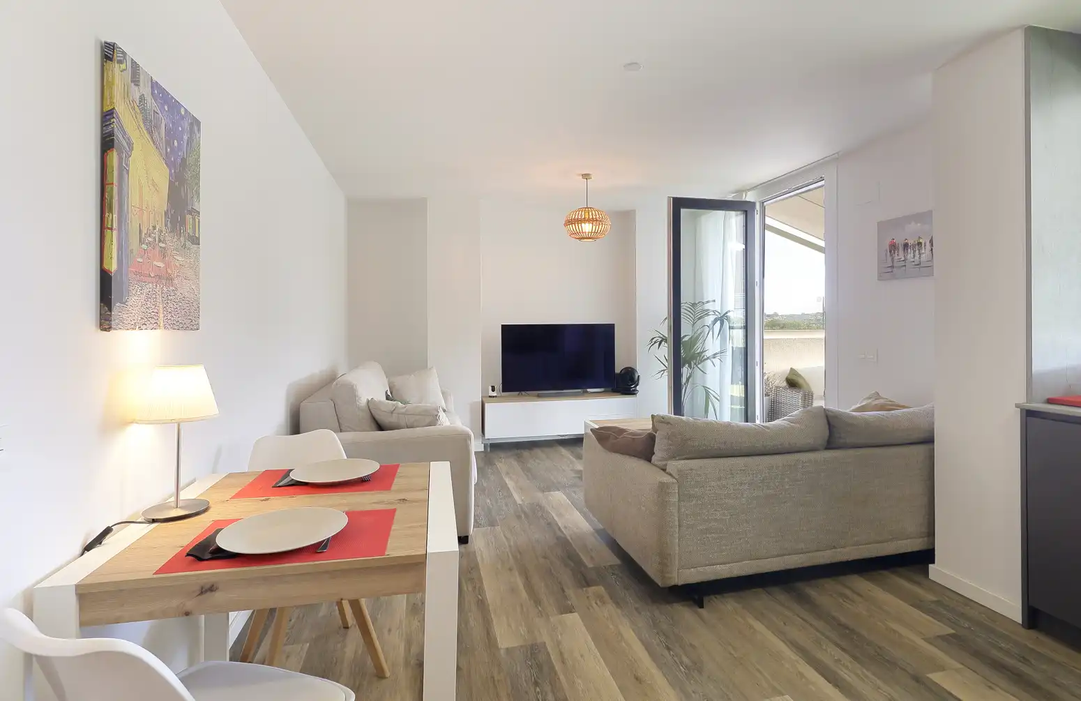 Living room of Flat for sale in Gijón   with Heating, Parquet flooring and Terrace