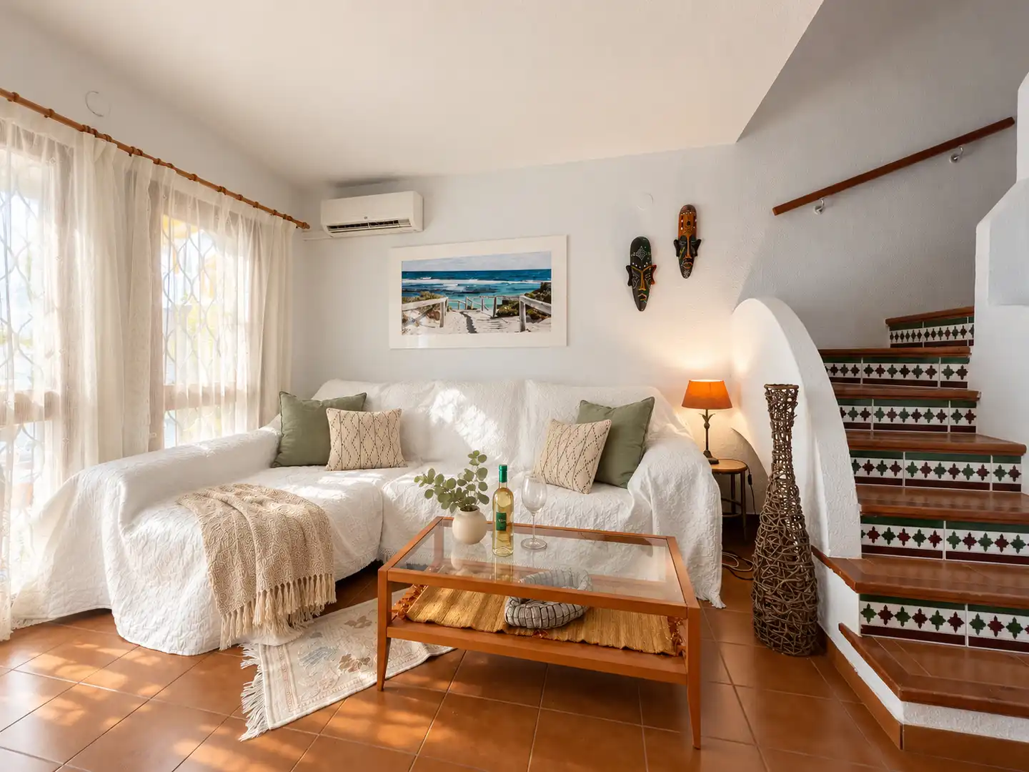 Sala d'estar de Casa adosada de lloguer en Pueblo Español - Coveta Fumá
