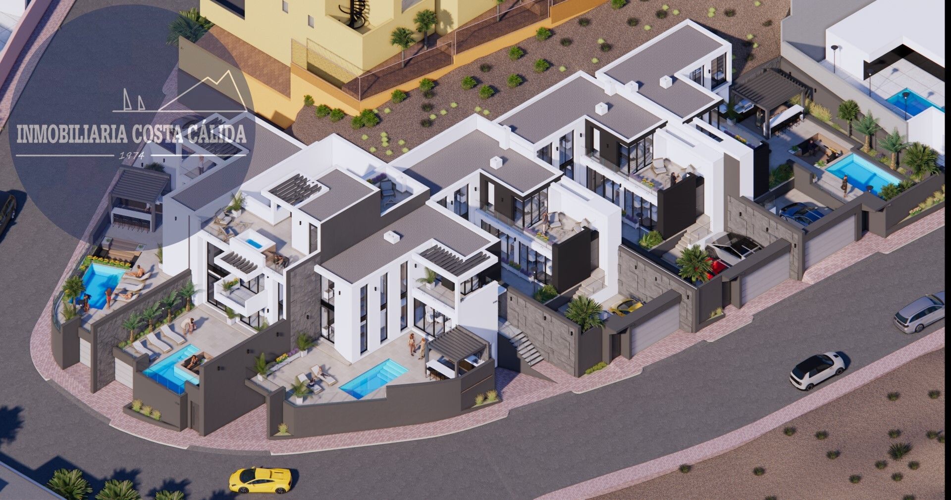 Exterior view of Single-family semi-detached for sale in Águilas  with Private garden, Terrace and Swimming Pool