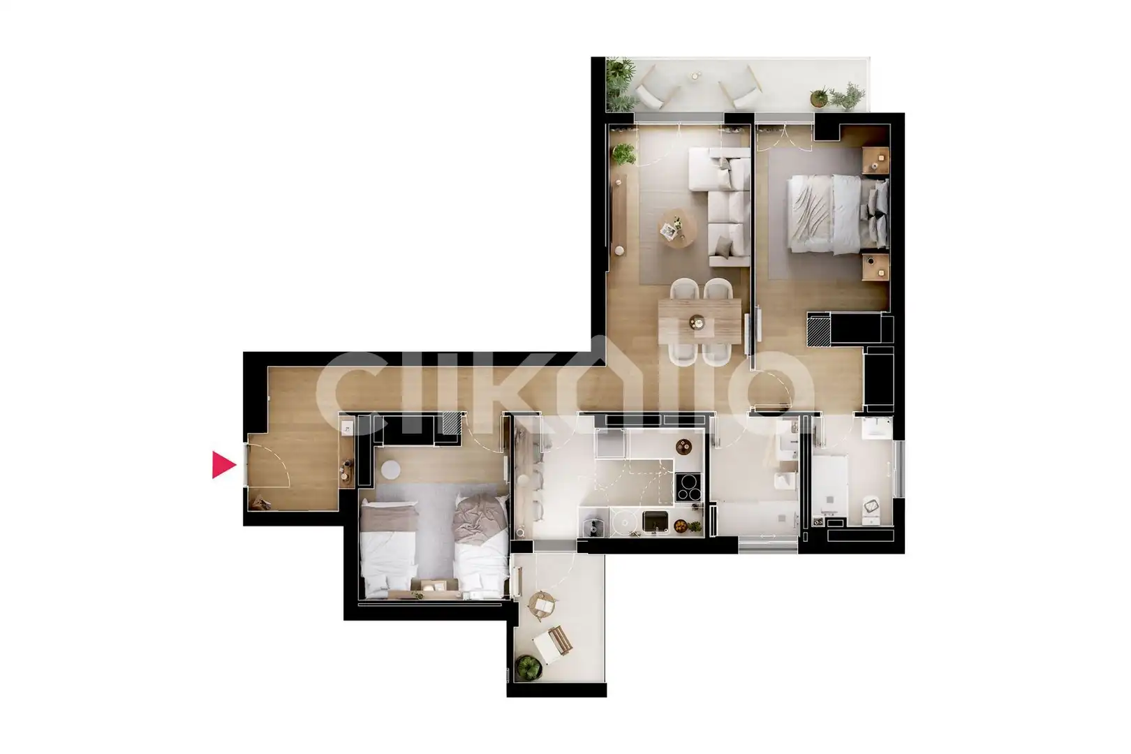 Bedroom of Flat for sale in Madrid  with Air Conditioner, Heating and Terrace