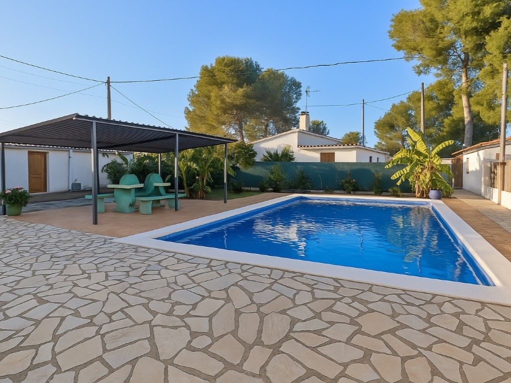 Piscina de Casa o xalet en venda en Cubelles