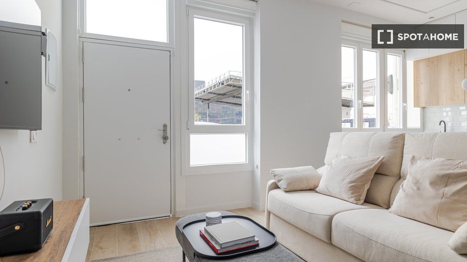 Living room of Flat to rent in  Madrid Capital  with Air Conditioner, Heating and Furnished