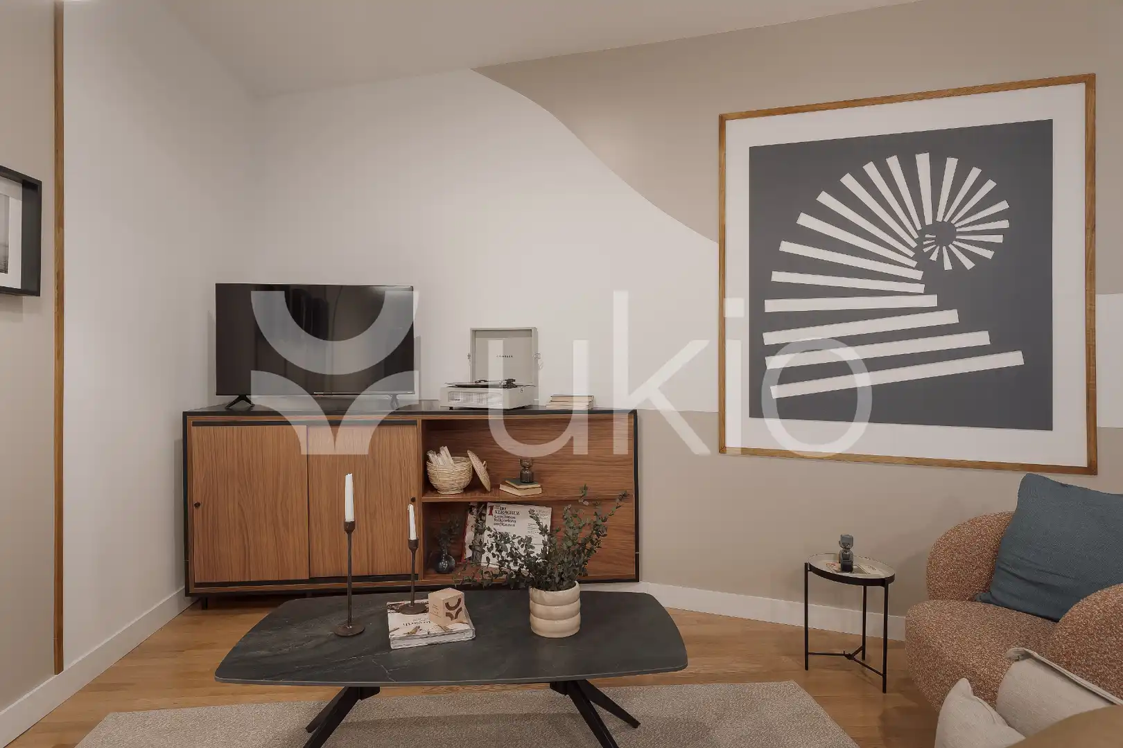 Sala de estar de Apartamento de alquiler en Madrid con Aire acondicionado, Calefacción y Amueblado