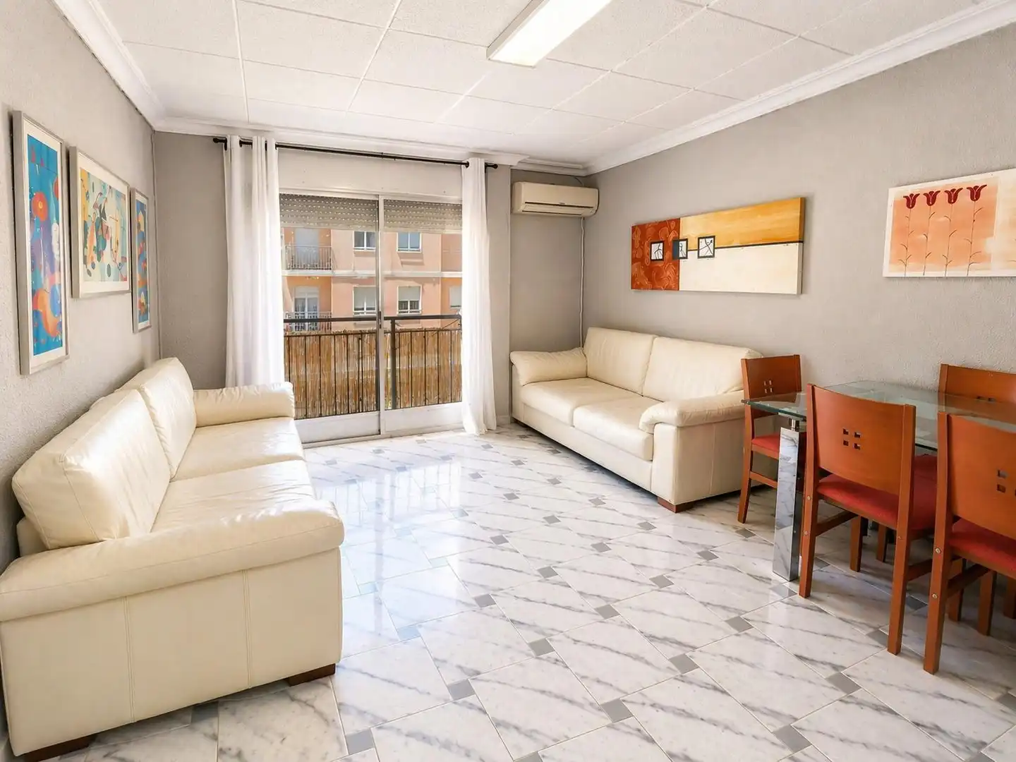 Living room of Apartments for sale in Pilar de la Horadada  with Air Conditioner, Furnished and Balcony