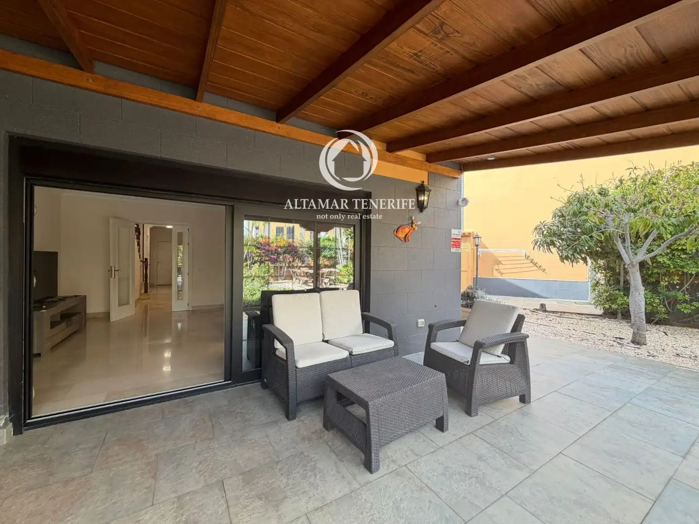 Terrasse von Einfamilien-Reihenhaus zur Miete in Adeje mit Klimaanlage, Terrasse und Abstellraum