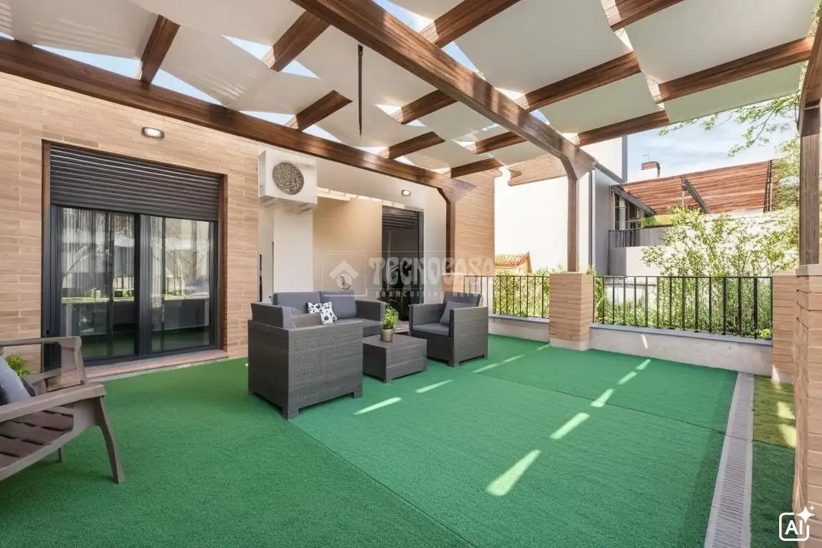 Terraza de Casa adosada en venta en Paracuellos de Jarama con Aire acondicionado, Calefacción y Jardín privado