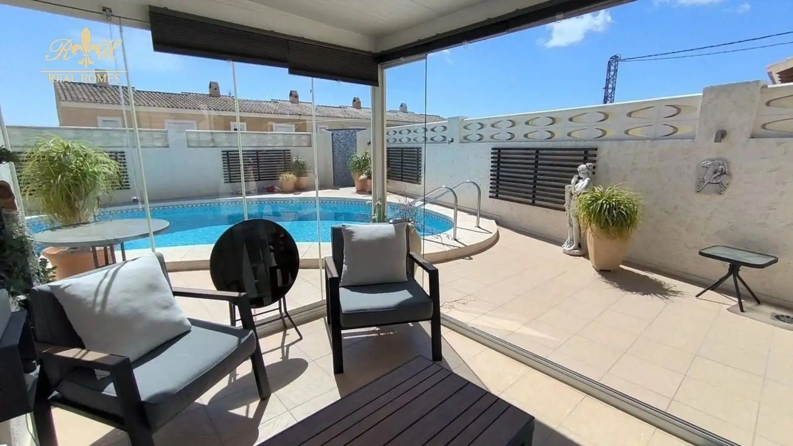 Terrace of Detached homes for sale in L'Alfàs del Pi  with Air Conditioner, Heating and Swimming Pool