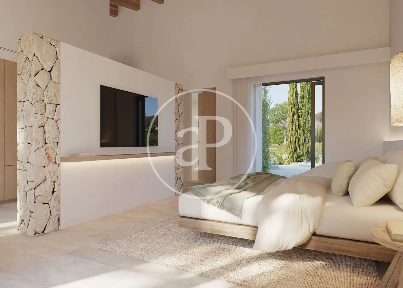 Bedroom of Houses for sale in Sant Joan  with Air Conditioner, Heating and Private garden