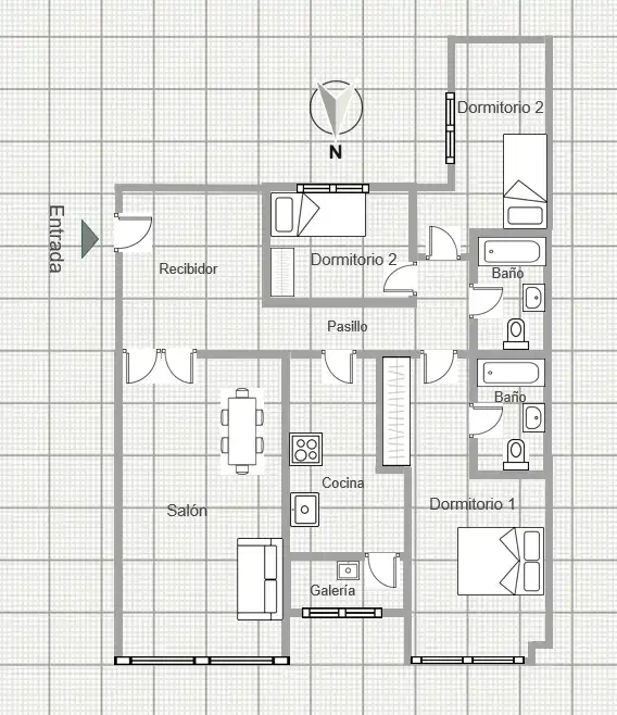 Wohnung zum Verkauf in Sueca mit Klimaanlage und Möbliert