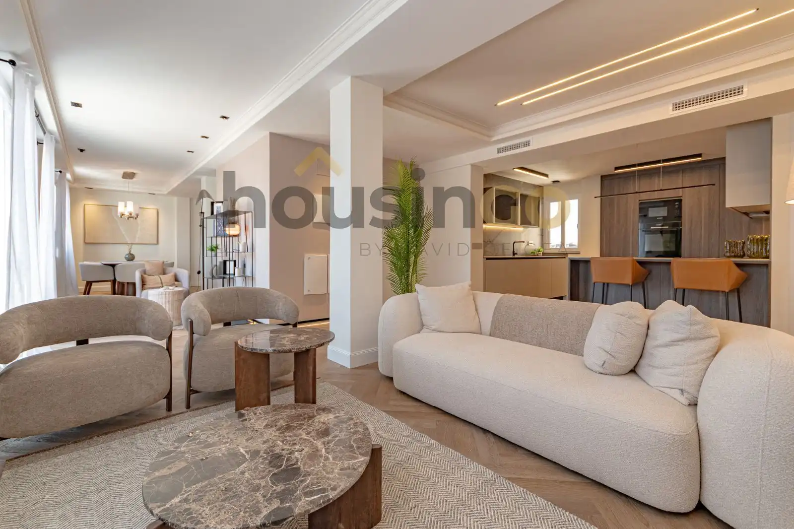 Sala de estar de Ático en venta en Barrio de Salamanca