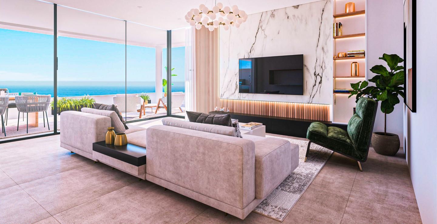 Living room of Attic for sale in Estepona  with Air Conditioner, Private garden and Terrace