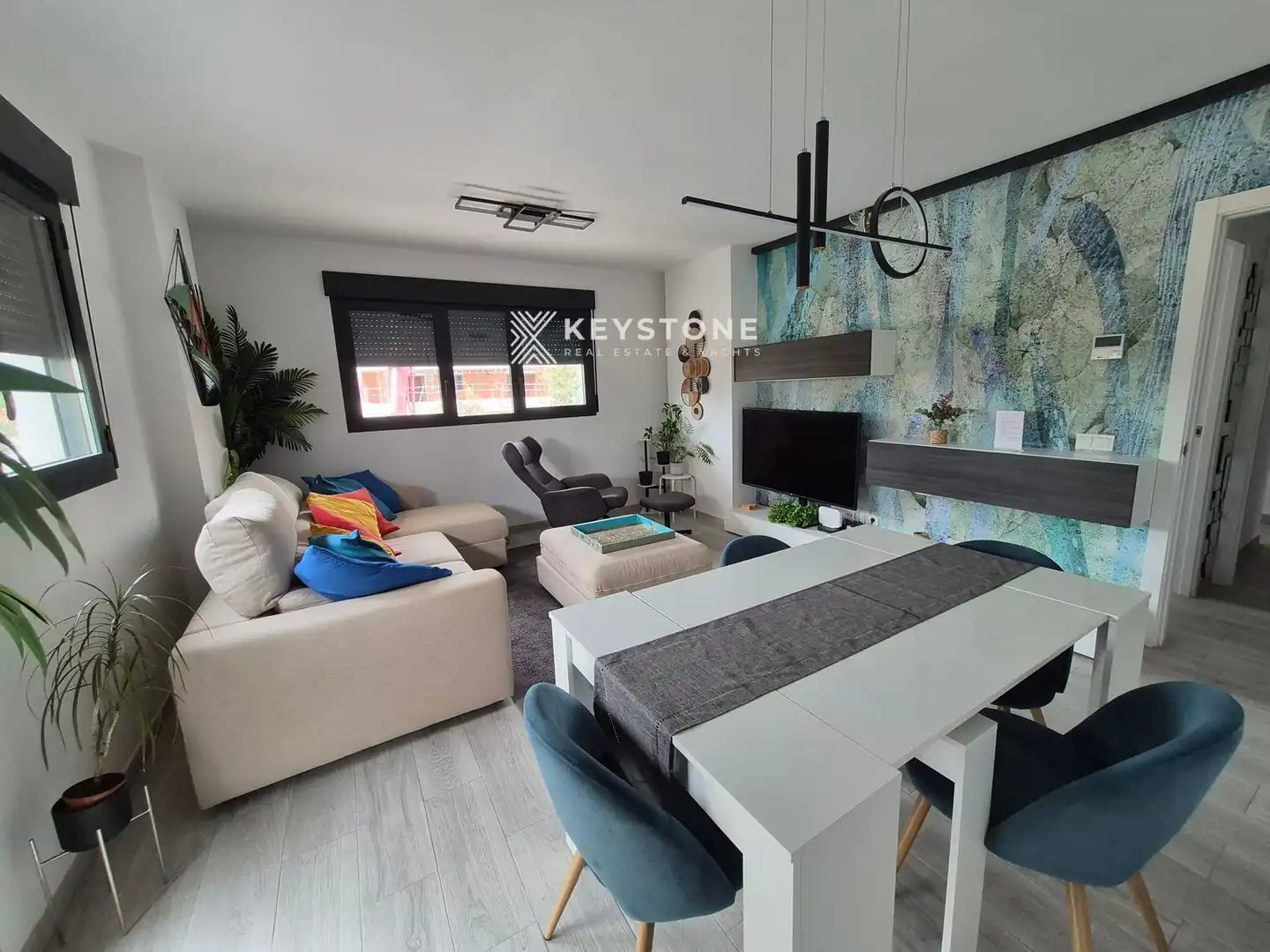 Wohnzimmer von Wohnung zur Miete in Alicante / Alacant mit Klimaanlage, Heizung und Terrasse