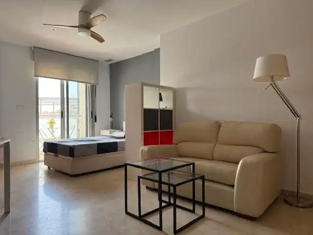 Sala de estar de Estudio de alquiler en Murcia con Aire acondicionado, Calefacción y Terraza