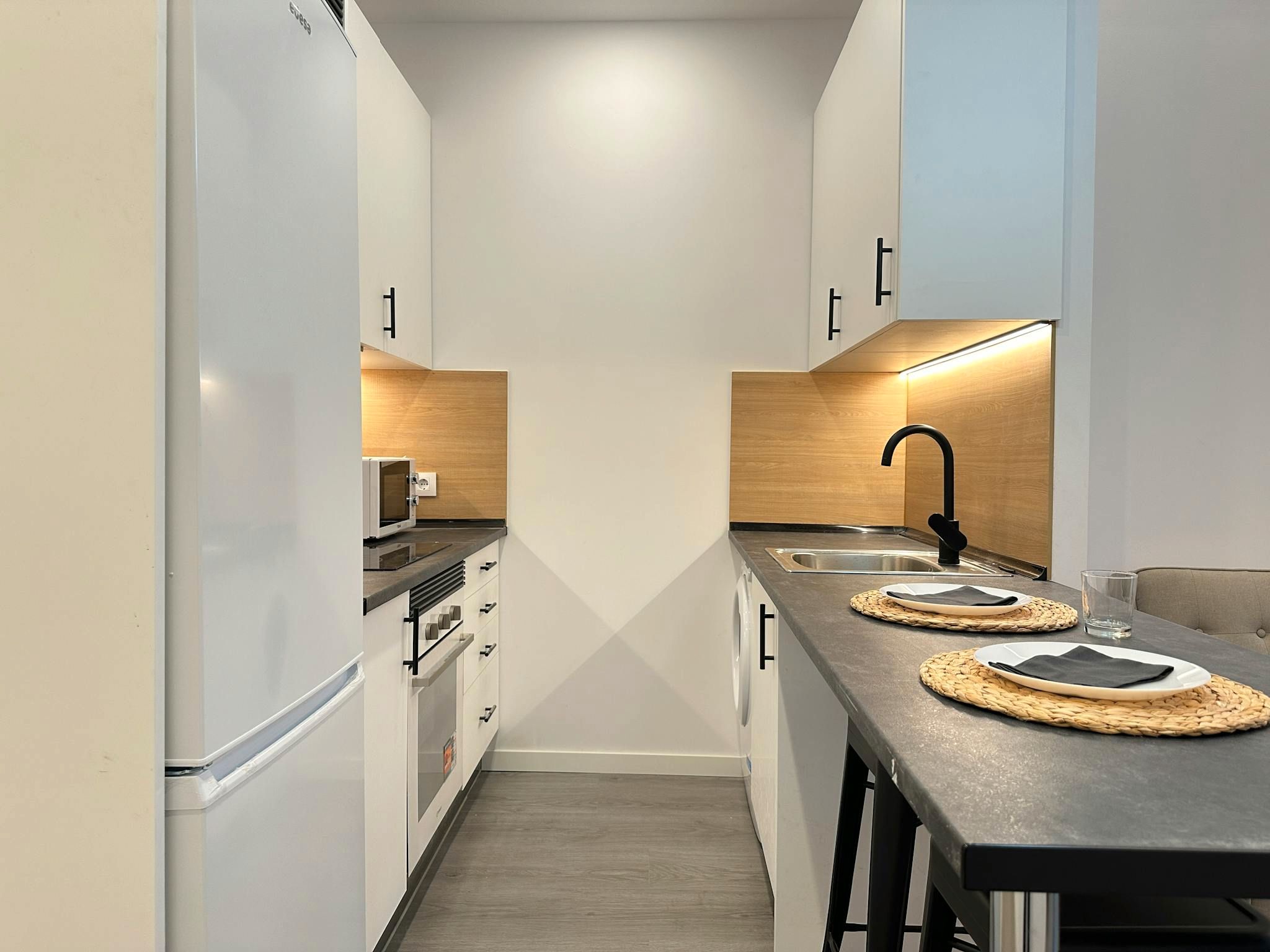 Kitchen of Flat to rent in  Madrid Capital  with Heating, Furnished and Washing machine