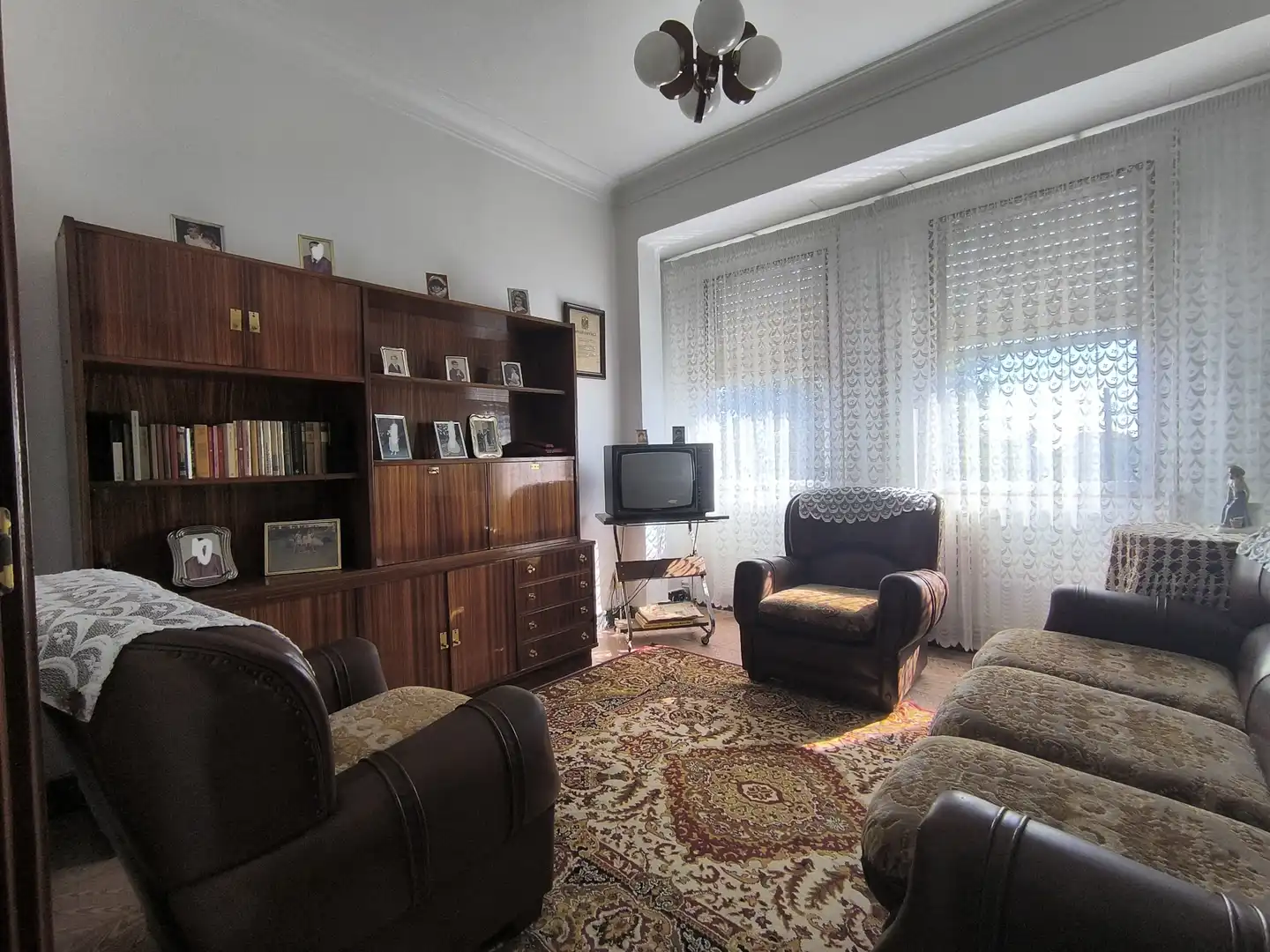 Living room of Houses for sale in Ferrol  with Heating, Private garden and Furnished