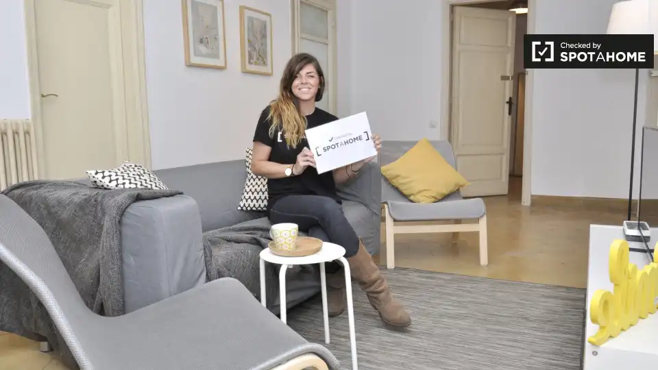 Sala d'estar de Pis de lloguer en Barcelona amb Aire condicionat, Calefacció i Moblat