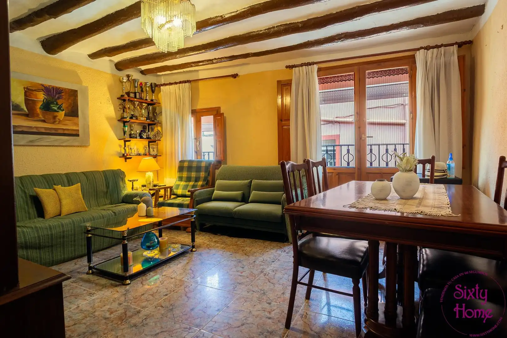 Living room of Houses for sale in Andorra (Teruel)  with Storage room, Furnished and Balcony