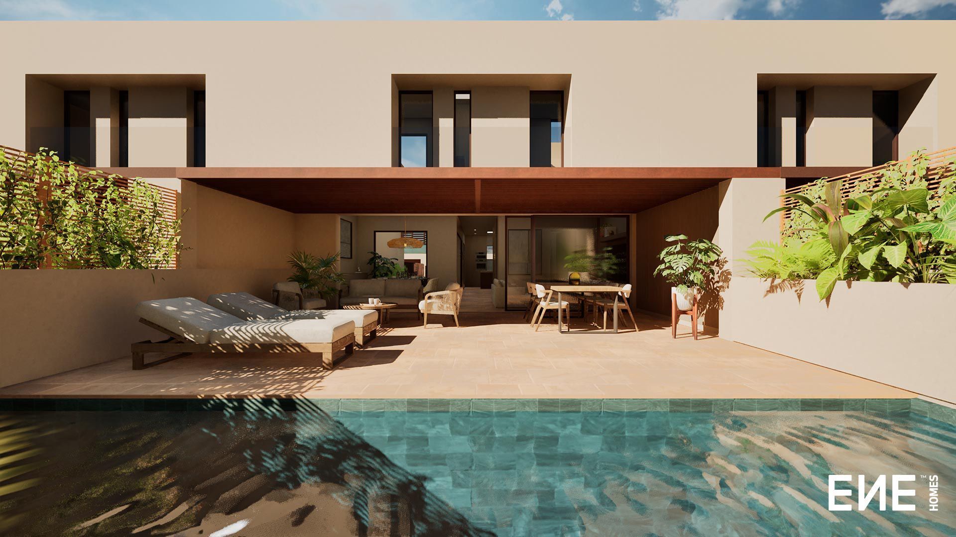 Piscina de Casa adosada en venda en Mutxamel amb Aire condicionat, Calefacció i Jardí privat