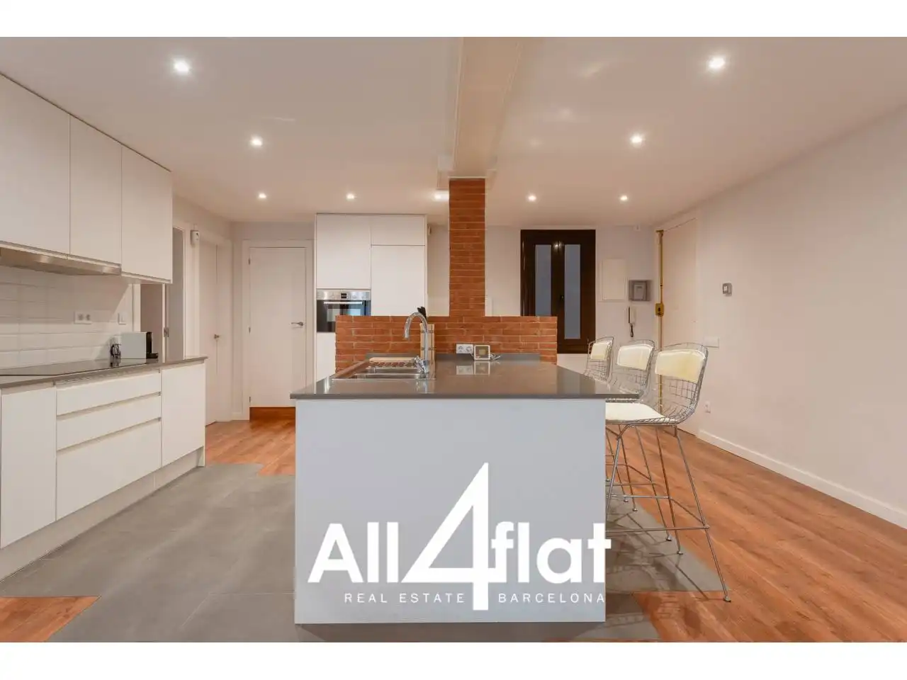 Küche von Wohnung zur Miete in Barcelona mit Klimaanlage, Heizung und Parkett