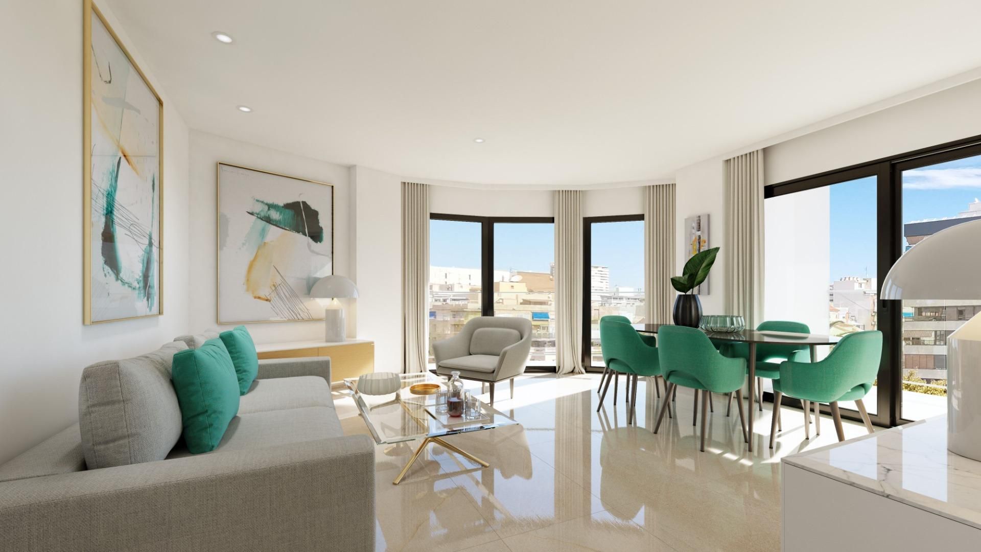 Living room of Apartment for sale in Alicante / Alacant  with Air Conditioner, Private garden and Storage room