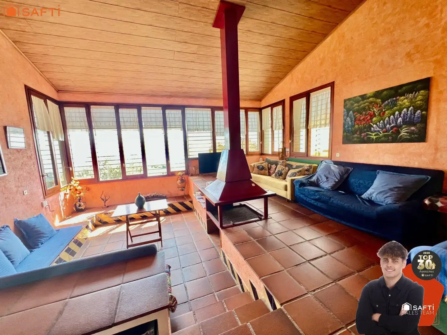 Living room of Houses for sale in Mataró  with Air Conditioner, Terrace and Balcony