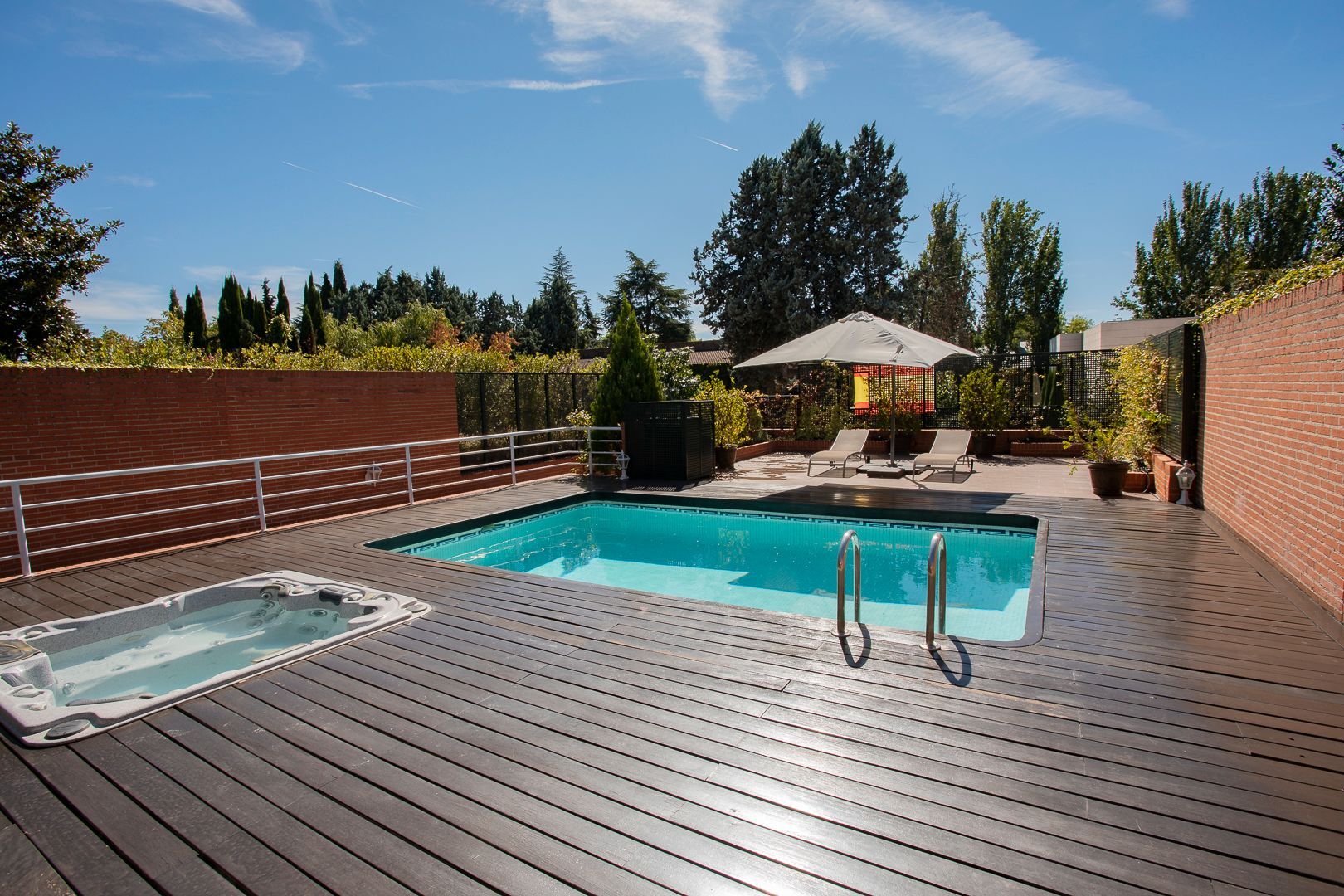 Piscina de Casa adosada en venda en  Madrid Capital amb Aire condicionat, Jardí privat i Parquet