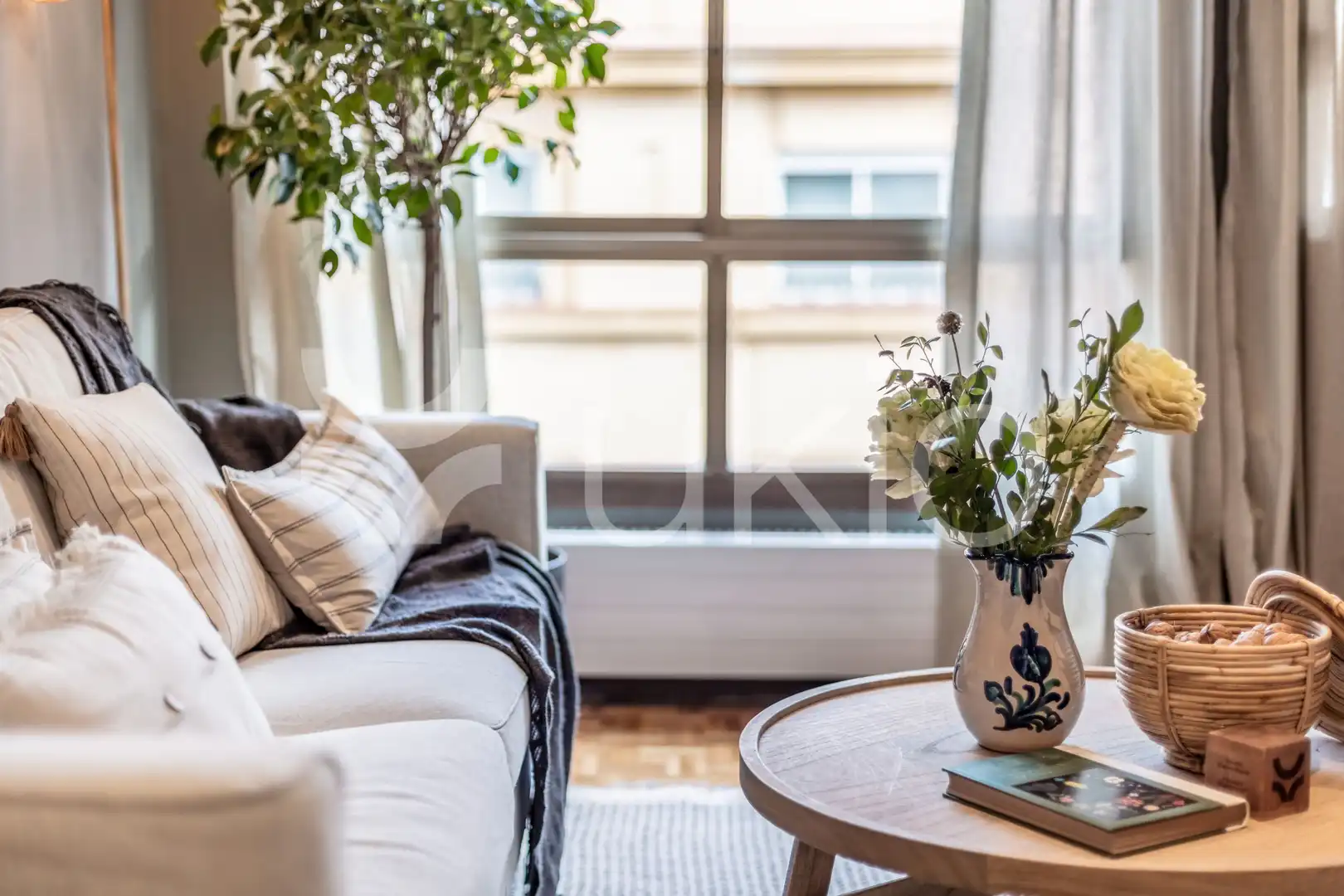 Wohnzimmer von Wohnungen zur Miete in Madrid mit Klimaanlage, Möbliert und Waschmaschine