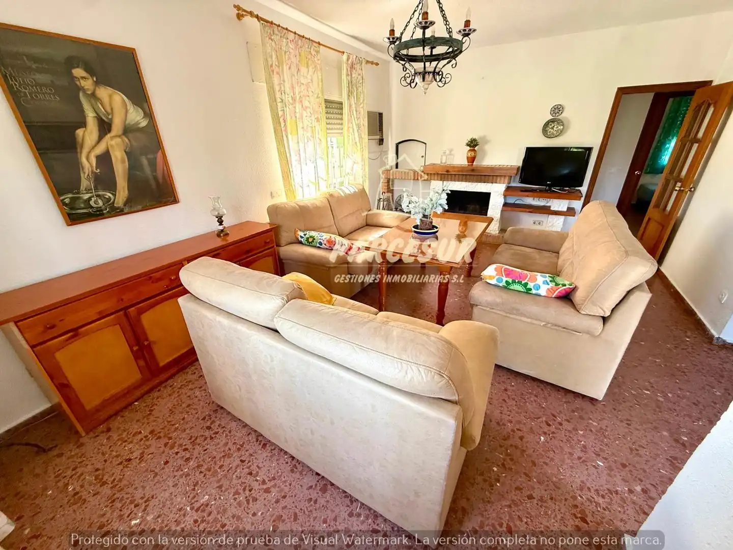 Sala d'estar de Finca rústica en venda en Almodóvar del Río amb Aire condicionat, Jardí privat i Terrassa