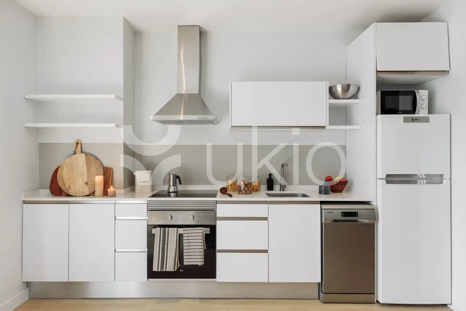 Küche von Wohnungen zur Miete in Barcelona mit Heizung, Terrasse und Möbliert